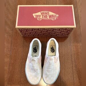 Vans Pink Checkered Slip-On Shoes